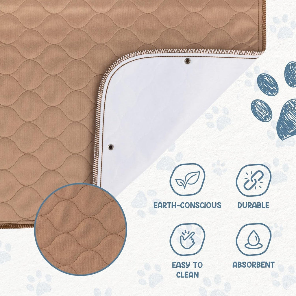 Pee Pads for Dogs - Dog & Puppy Training Pads - Rounded Corners - Washable, Reusable - Laminated, Waterproof, Sanitary Potty Protector Dog Mat - Pet Essentials