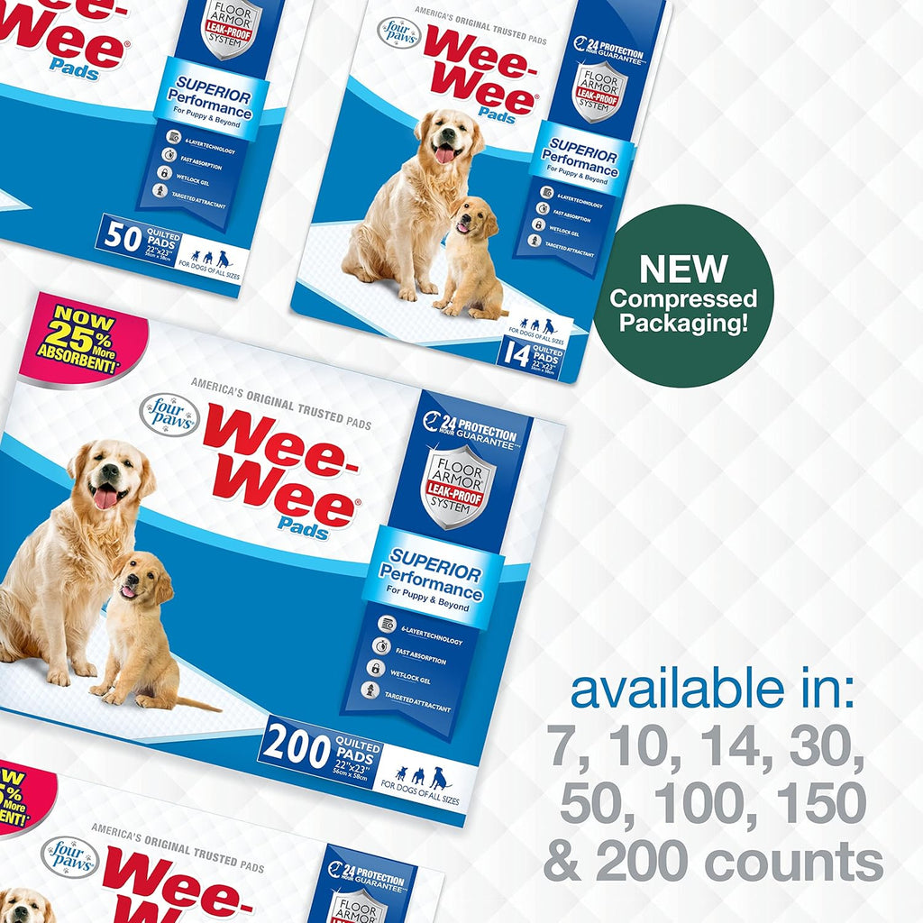 Wee-Wee Superior Performance Pee Pads for Dogs - Dog & Puppy Pads for Potty Training - Dog Housebreaking & Puppy Supplies - 22" X 23" (200 Count)