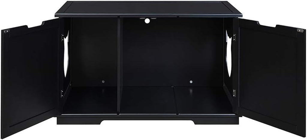 X-Large Designer Cat Washroom Storage Bench Cat Litter Box Enclosure Furniture Box House with Table, Big Enough for Automatic Litter Box or Two Litter Boxes.